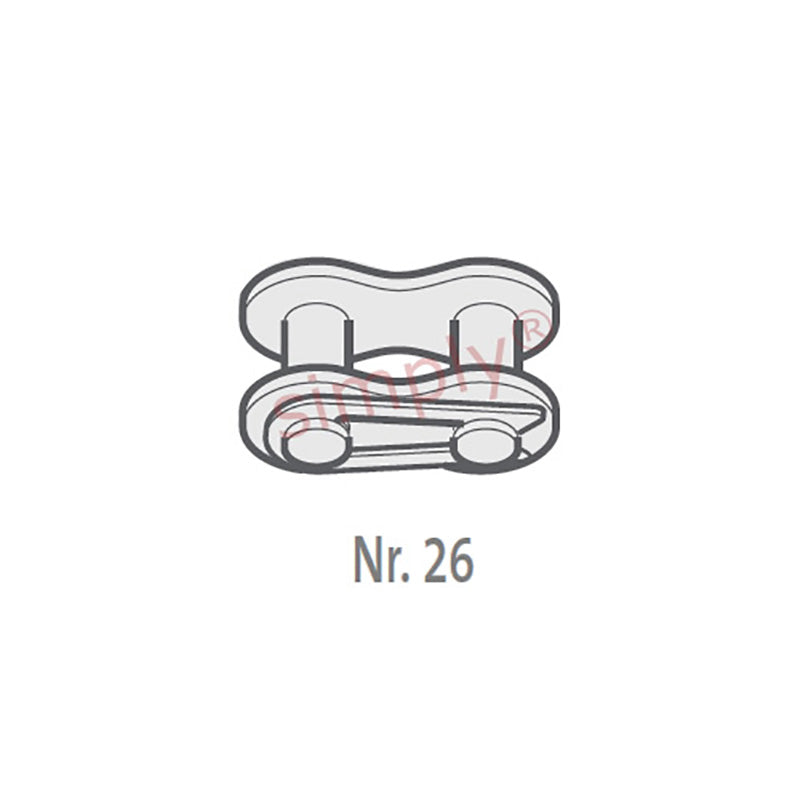 Major Brand 04B-1-NO26 BS Simplex Chain Connecting Link With Spring Clip 6mm Pitch