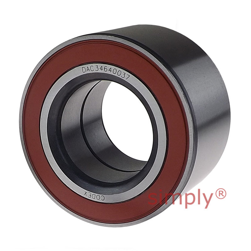 Codex DAC34640037 Rubber Sealed Double Row Deep Groove Wheel Ball Bearing 34x64x37mm
