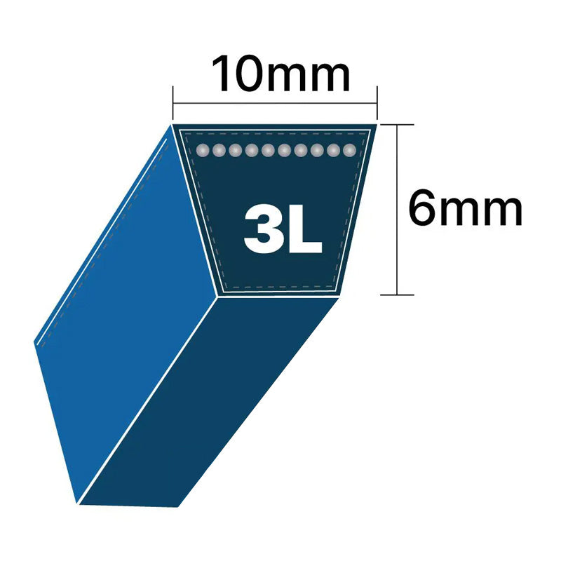 DRY-3L300K 3L Section 10x6mm Blue Cotton Dry Cover Kevlar Re-inforced Mower Wrapped V-Belt