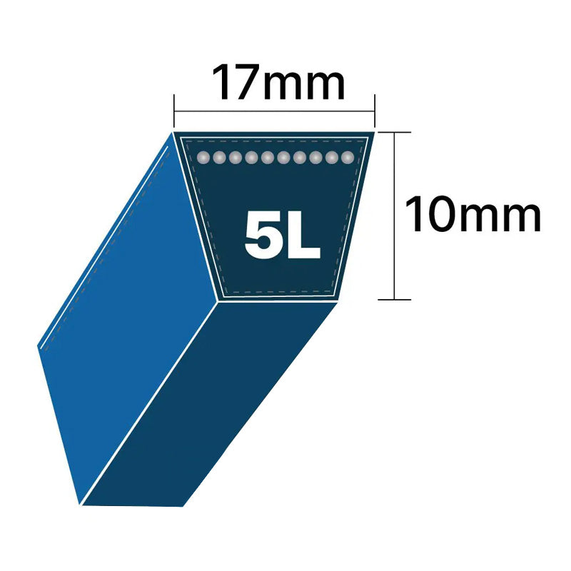 DRY-5L920K 5L Section 17x10mm Blue Cotton Dry Cover Kevlar Re-inforced Mower Wrapped V-Belt