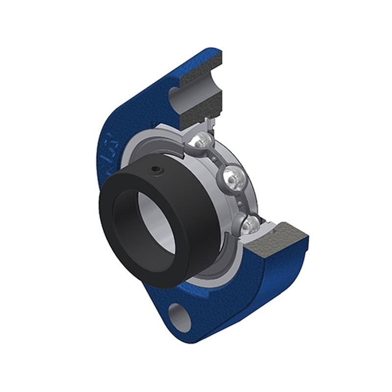 SNR ESFD207M12 Metric Two Bolt Cast Iron Oval Housing with 35mm Bore Eccentric Collar Insert - Allow 2-3 Days