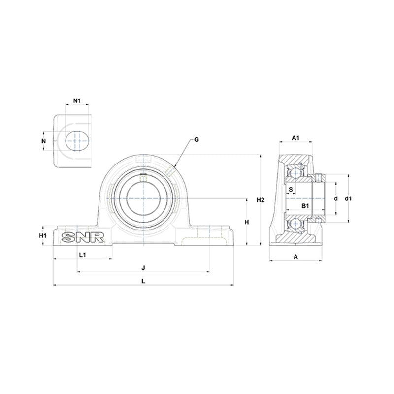 SNR ESP204-12 Imperial Cast Iron Two Bolt Pillow / Plummer Block Housing with 3/4 inch Eccentric Collar Insert - Allow 2-3 Days
