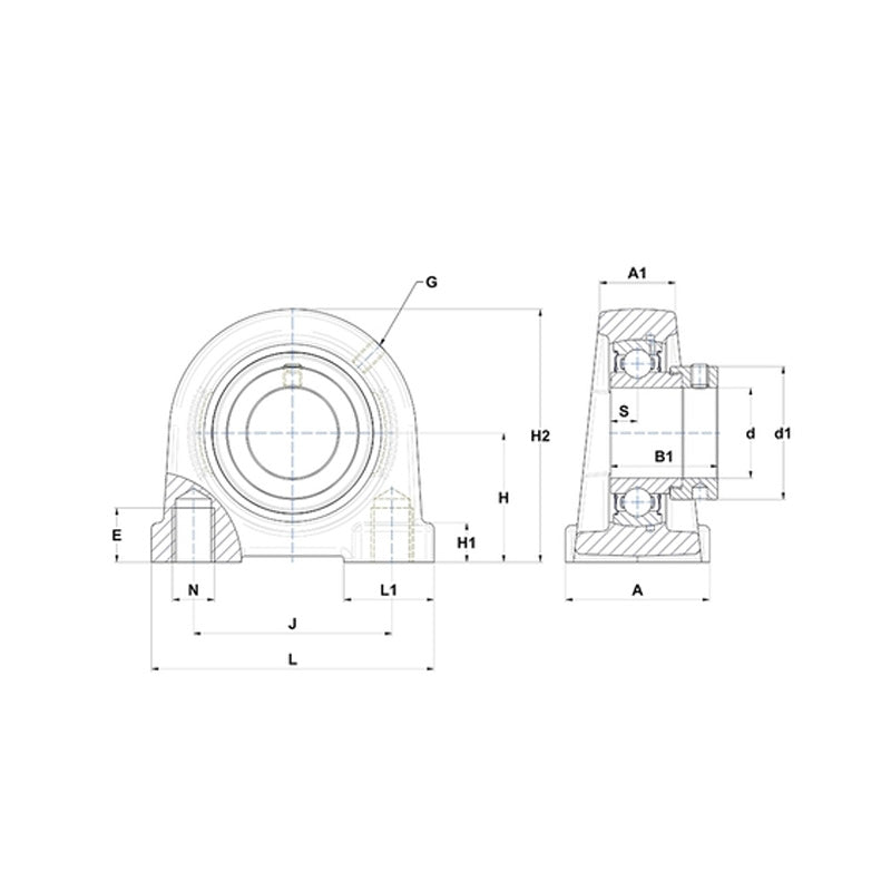 SNR ESPA201 Threaded Base Small Footprint Metric Pillow / Plummer Block Housing with Eccentric Collar Insert 12mm Bore - Allow 2-3 Days