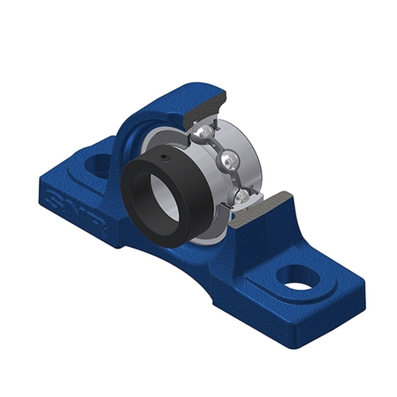 SNR EXP206-19 Imperial Cast Iron Two Bolt Pillow / Plummer Block Housing with 1-3/16 inch Eccentric Collar Insert - Allow 2-3 Days