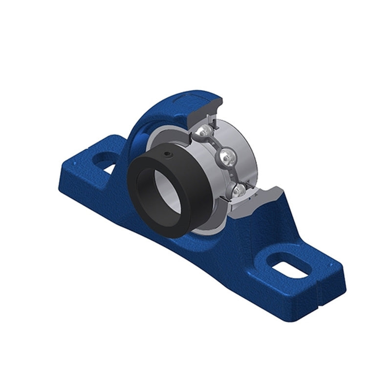 SNR EXPLE205 Metric Cast Iron Two Bolt Pillow / Plummer Block Housing with 25mm Eccentric Collar Insert - Allow 2-3 Days