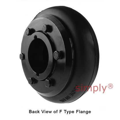 Major Brand F110F/F110F Inner Facing Taper Bores Type Tyre Drive Coupling Assembly with Natural Rubber Tyre