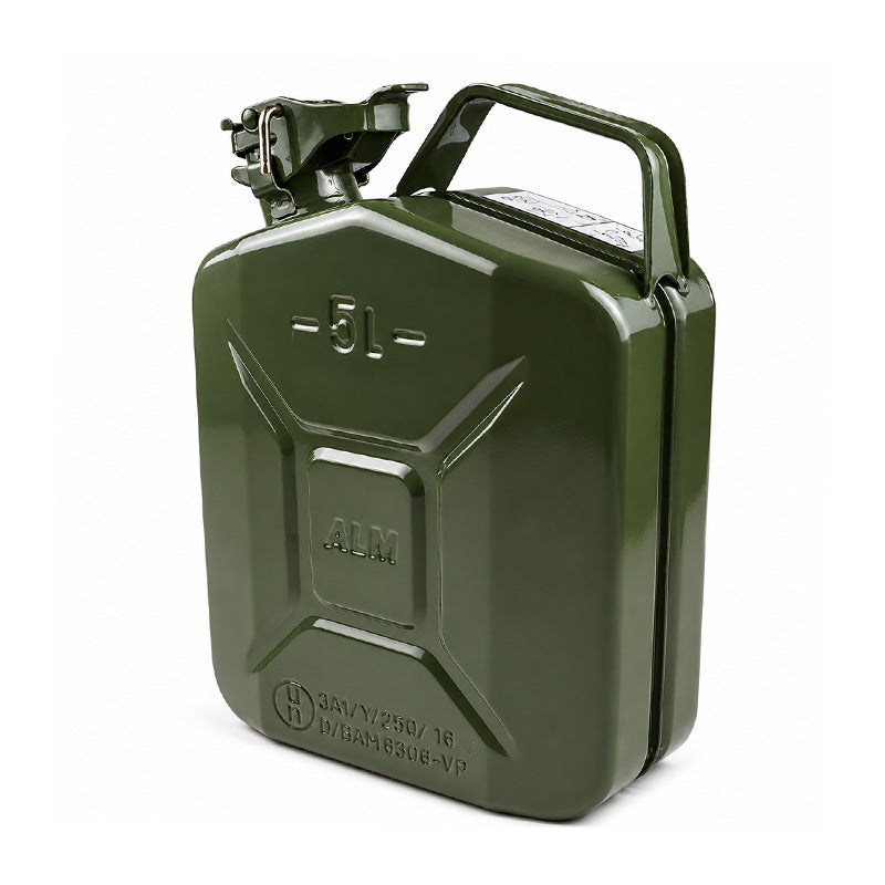 FCG05 Rugged Heavy Duty Metal Fuel Can 5L Green for Petrol Diesel Oil Kerosene Paraffin Gasoline etc