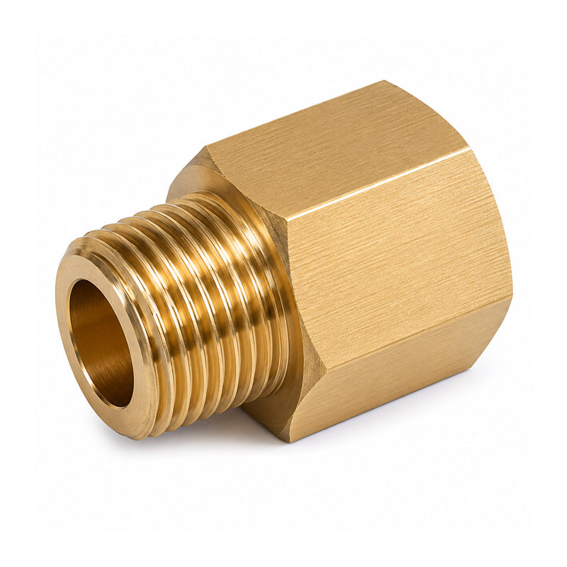 1/4 BSP Female to M10x1 Male Mild Steel Zinc Plated Yellow Thread Adaptors