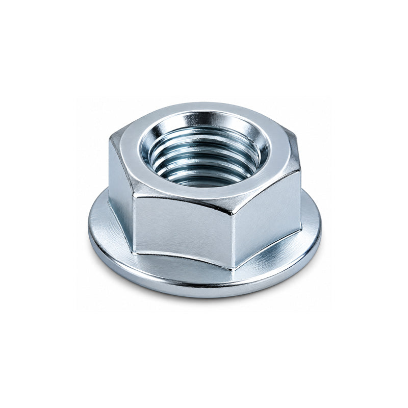 M6 Bright Zinc Plated High Tensile Steel Flanged Nut