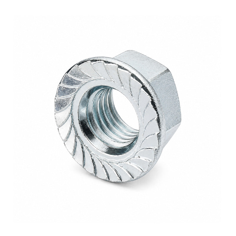 Unifix M8x13 - Class 6 Steel Serrated Flange Nut DIN 6923 with 1.25mm Pitch and Bright Zinc Plated Finish