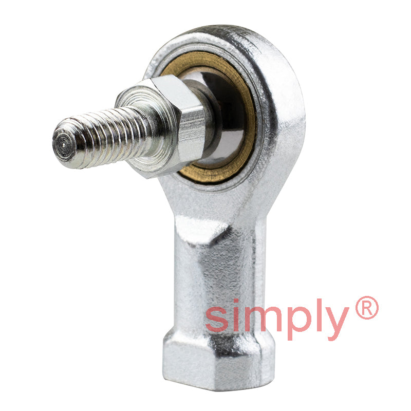 Branded FS-M06S Right Hand Metric Steel / PTFE Lined Maintenance Free Studded Female Rod End M6x1 Thread