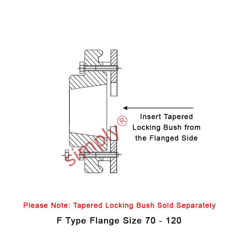 Major Brand F110F-MB Drive Coupling Inner Tapered Locking Bush Type Max Bush Bore 75mm / 3 inch