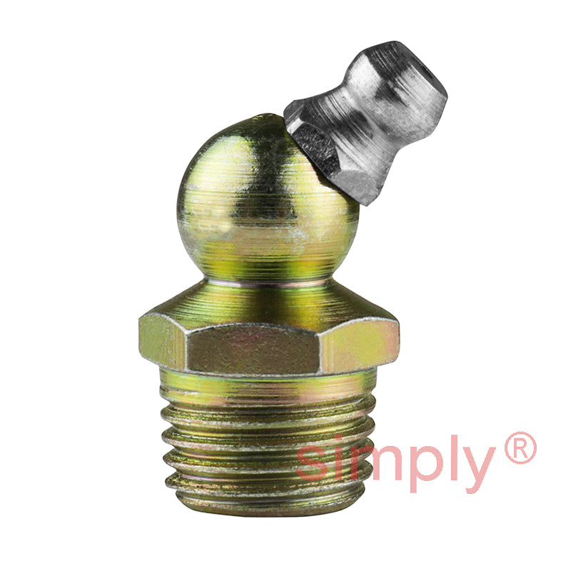 5/16x22 BSF Hardened Mild Steel Zinc Plated 45 deg Hydraulic Grease Nipples - Pack of 500 