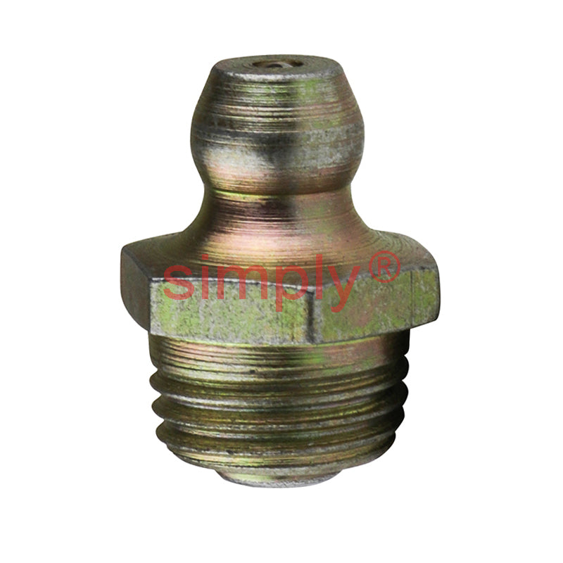 M10x1.5 Metric Tapered Hardened Mild Steel Zinc Plated Straight Hydraulic Grease Nipples - Pack of 500 - Allow 2-3 Days