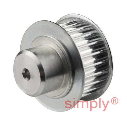 P15-5M-15F - 5mm Pitch 15 Tooth Flanged HTD Type Steel Pilot Bore Timing Pulley for 15mm Wide Belts