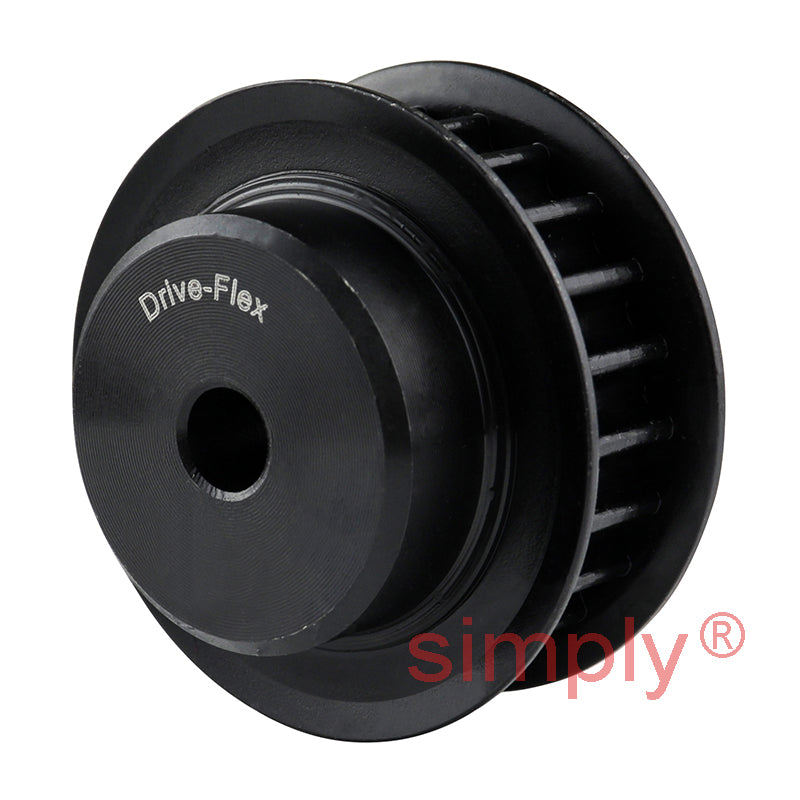 P22-5M-15F - 5mm Pitch 22 Tooth Flanged HTD Type Steel Pilot Bore Timing Pulley for 15mm Wide Belts