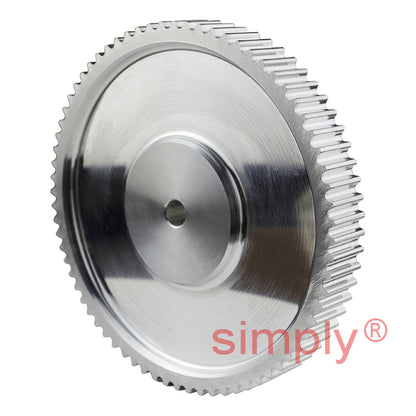 P72-5M-15 - 5mm Pitch 72 Tooth Flangeless HTD Type Aluminium Pilot Bore Timing Pulley for 15mm Wide Belts