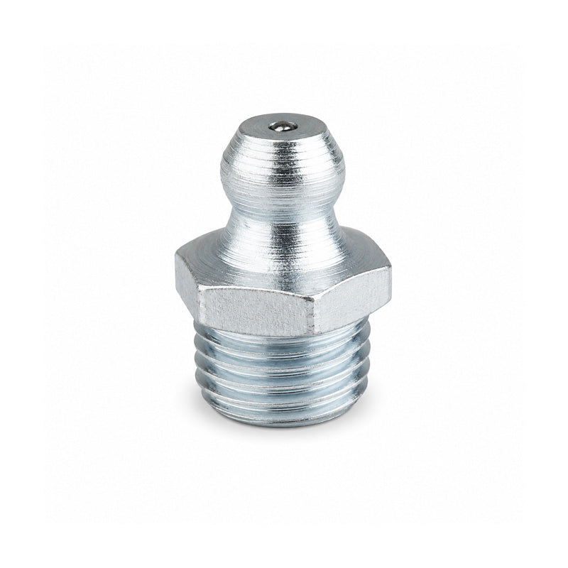 1/4 inch BSP White Zinc Plated Steel Straight Grease Nipple Fitting