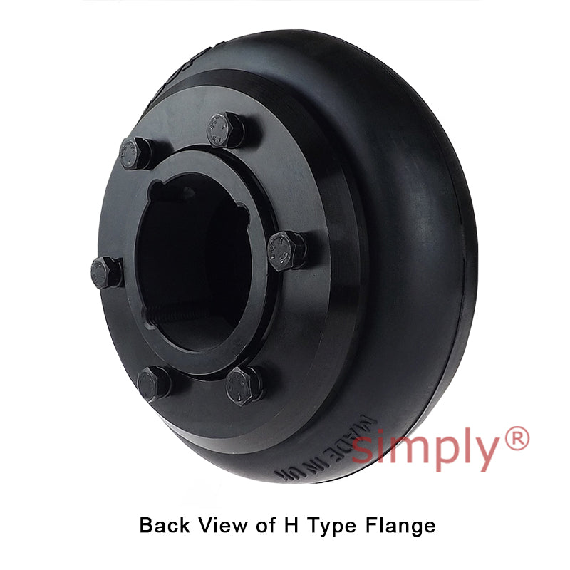 Major Brand F80H/F80B Outer Facing Taper Bore/Pilot Bored Tyre Drive Coupling Assembly with Natural Rubber Tyre