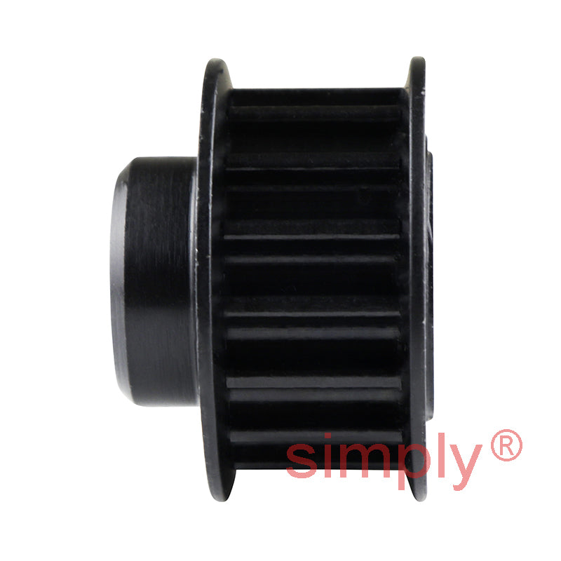 P18-5M-09F - 5mm Pitch 18 Tooth Flanged HTD Type Steel Pilot Bore Timing Pulley for 9mm Wide Belts