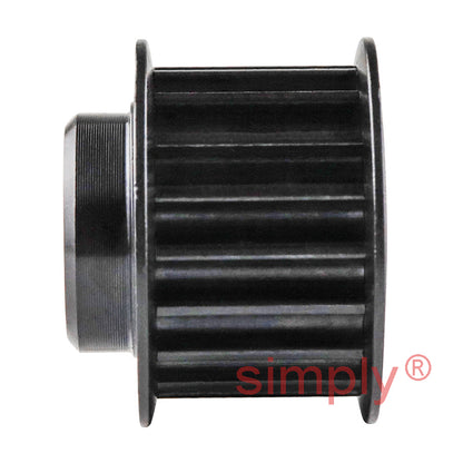 P18-5M-15F - 5mm Pitch 18 Tooth Flanged HTD Type Steel Pilot Bore Timing Pulley for 15mm Wide Belts