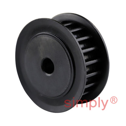 P20-5M-09F - 5mm Pitch 20 Tooth Flanged HTD Type Steel Pilot Bore Timing Pulley for 9mm Wide Belts