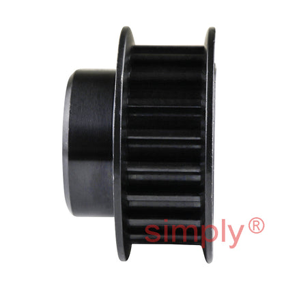 P20-5M-09F - 5mm Pitch 20 Tooth Flanged HTD Type Steel Pilot Bore Timing Pulley for 9mm Wide Belts