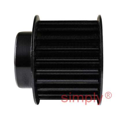 P26-5M-25F - 5mm Pitch 26 Tooth Flanged HTD Type Steel Pilot Bore Timing Pulley for 25mm Wide Belts
