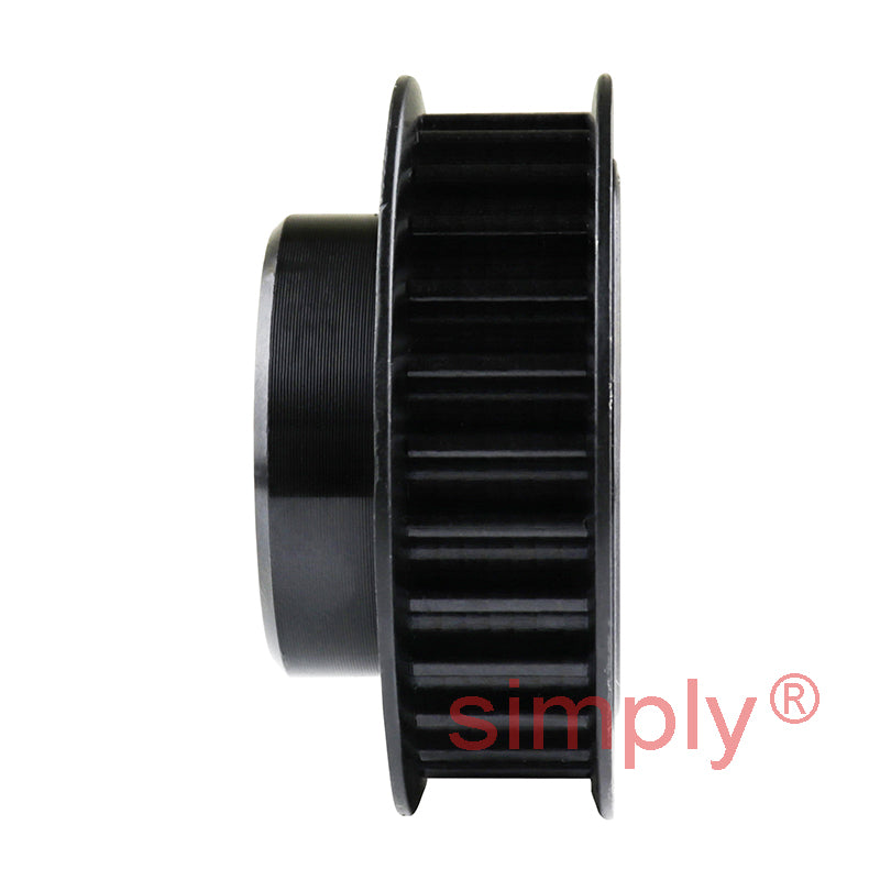 P28-5M-09F - 5mm Pitch 28 Tooth Flanged HTD Type Steel Pilot Bore Timing Pulley for 9mm Wide Belts