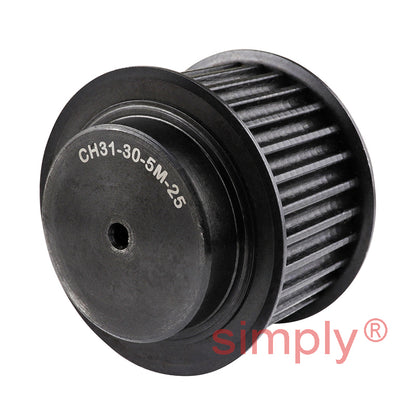 Drive-Flex P30-5M-25F - 5mm Pitch 30 Tooth Flanged HTD Type Steel Pilot Bore Timing Pulley for 25mm Wide Belts