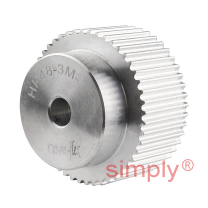 P48-3M-15 - 3mm Pitch 48 Tooth Flangeless HTD Type Aluminium Pilot Bore Timing Pulley for 15mm Wide Belts