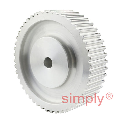 P48-5M-15 - 5mm Pitch 48 Tooth Flangeless HTD Type Aluminium Pilot Bore Timing Pulley for 15mm Wide Belts