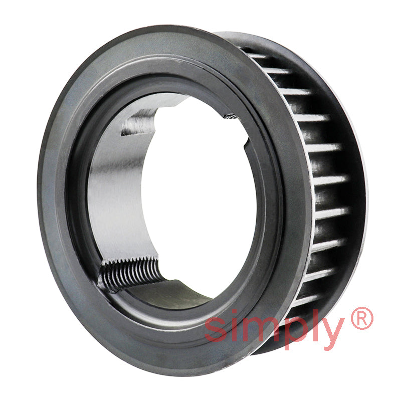 TL32-8M-20F - 8mm Pitch 32 Tooth Flanged HTD Type Steel Taper Bore Timing Pulley for 20mm Wide Belts