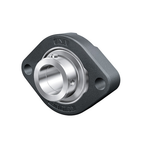 INA FLCTEY40XL Two Bolt Cast Iron Oval Housing with Grub Screw Insert 40mm Bore