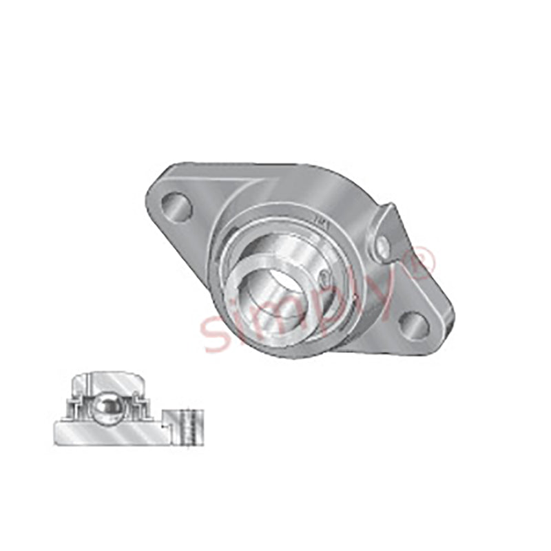 INA LCJT30XLN Two Bolt Cast Iron Oval Housing with Eccentric Collar Insert for Wide Temperatures 30mm Bore
