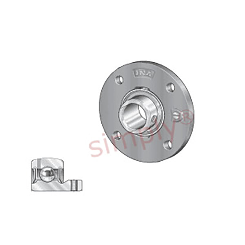 INA PMEY45XL Four Bolt Cast Iron Round Housing with Grub Screw Insert 45mm Bore