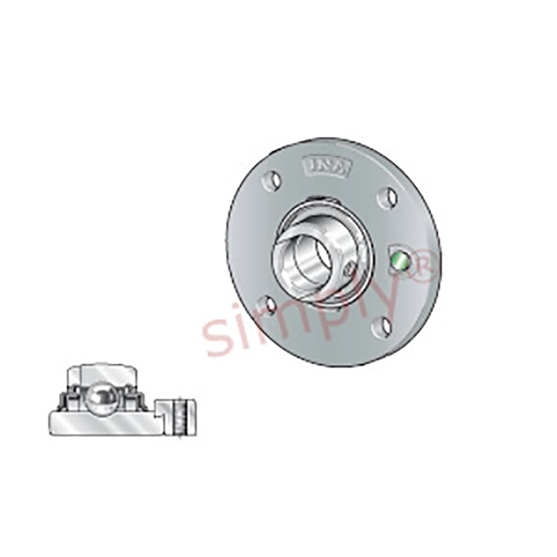INA RME30XLN Four Bolt Cast Iron Round Housing with Eccentric Collar Insert 30mm Bore