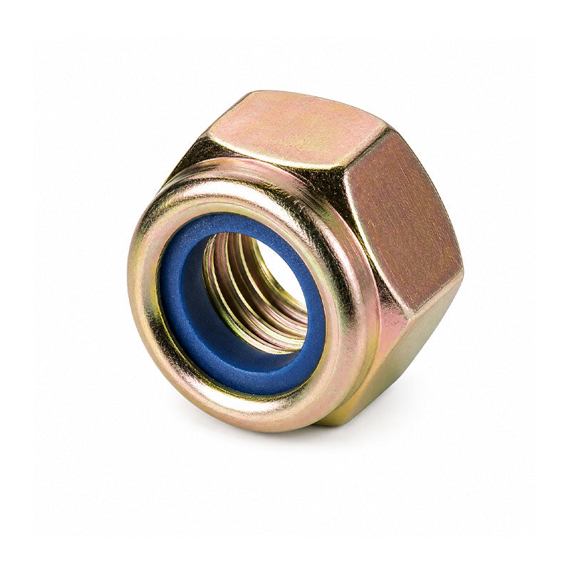 Unifix M6x10 - Class 8 Steel Insert Nut DIN 982 with 1mm Pitch and Zinc and Yellow Finish - Allow 2-3 Days
