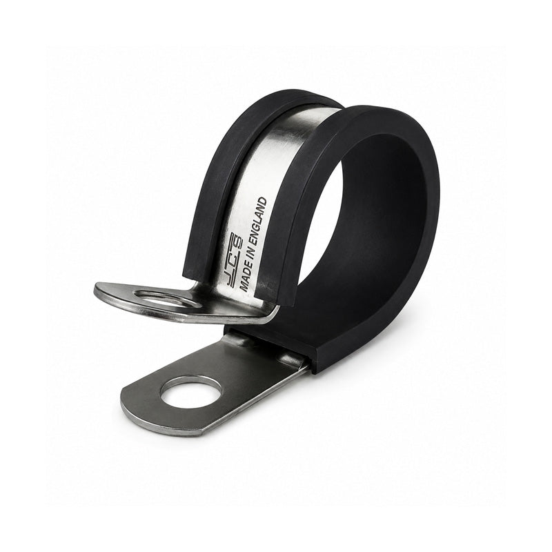 JCS PESH19 Hi-Temp 304 Stainless Steel P-Clip with TPE Liner Band 19mm Closed Diameter