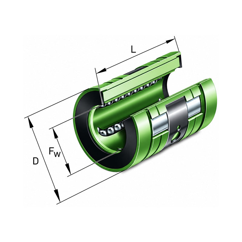 INA KNO40BPP Relubricatable Open Linear Ball Bushing with Contact Seals 40x62x80mm