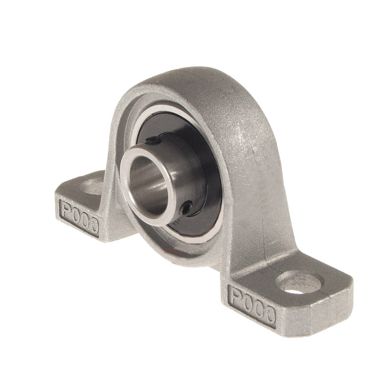 KP002 2 Bolt Aluminium Pillow Block with 15mm Bore Grub Screw Insert