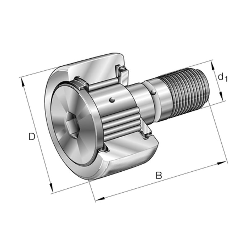 INA KRVE26-PP Stud Type Track Roller 13x26x36mm - Allow 1-2 Days - Contact Us For Faster Delivery