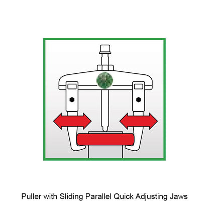KUKKO Series 20-10+2 Universal 2-Jaw Puller with Sliding Parallel Quick Adjusting Jaws 120mm and V-P Extentions