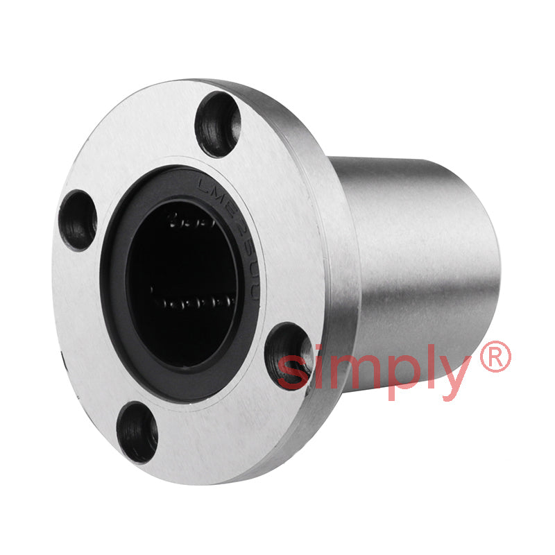 LMEF25UU Round Flanged Linear Ball Bushing with Rubber Seals and Resin Retainer 25x40x58mm