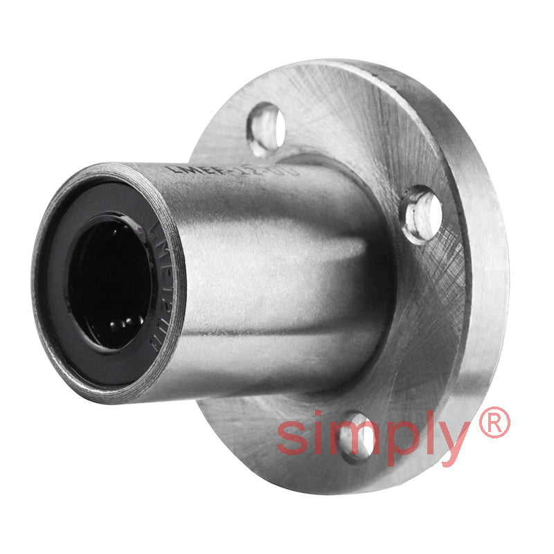 LMEF12UU Round Flanged Linear Ball Bushing with Rubber Seals and Resin Retainer 12x22x32mm