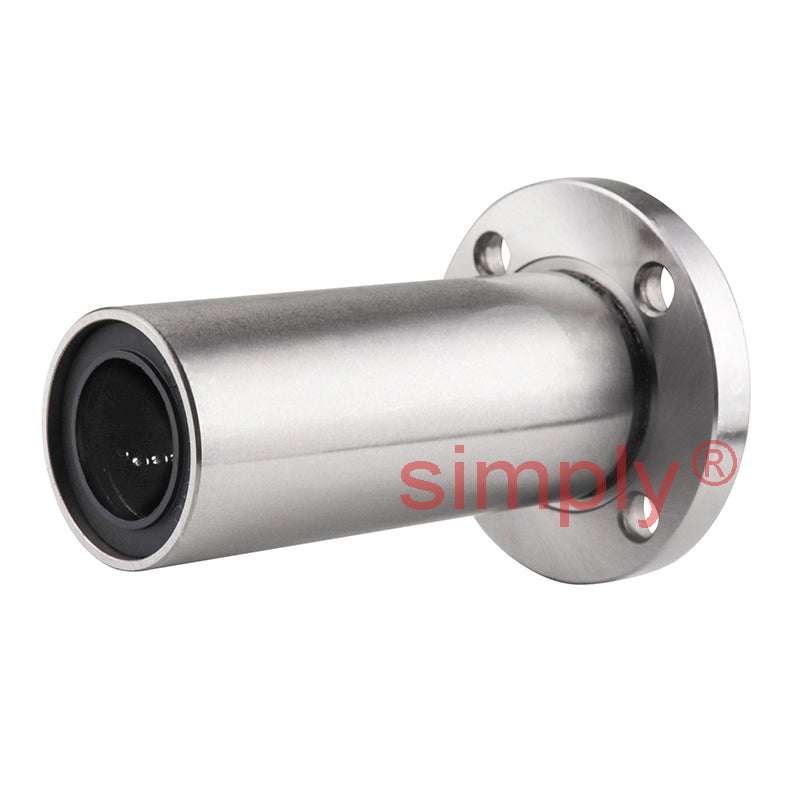 LMEF16LUU Long Round Flanged Linear Ball Bushing with Rubber Seals and Resin Retainer 16x26x68mm