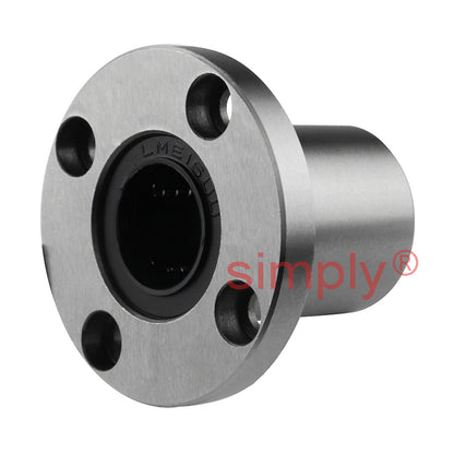 LMEF16UU Round Flanged Linear Ball Bushing with Rubber Seals and Resin Retainer 16x26x36mm