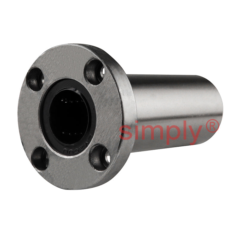 LMEF20LUU Long Round Flanged Linear Ball Bushing with Rubber Seals and Resin Retainer 20x32x80mm
