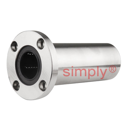 LMEF25LUU Long Round Flanged Linear Ball Bushing with Rubber Seals and Resin Retainer 25x40x112mm