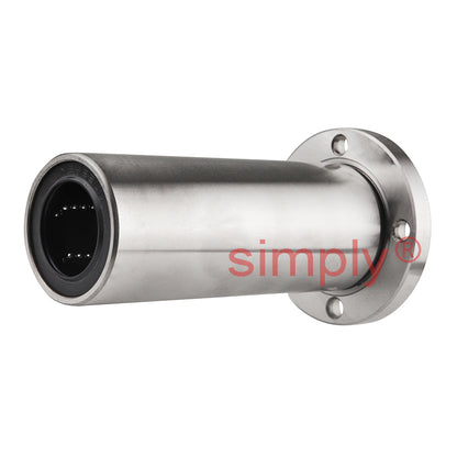 LMEF25LUU Long Round Flanged Linear Ball Bushing with Rubber Seals and Resin Retainer 25x40x112mm